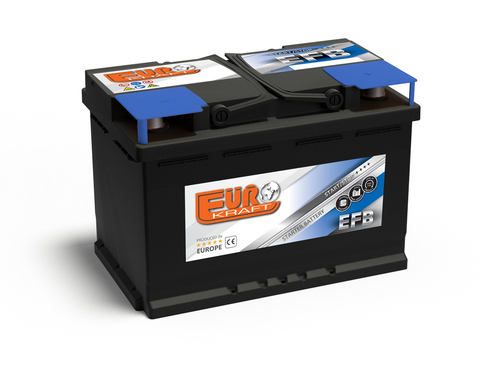 აკუმულატორი EUROKRAFT 70Ah/760A 12V DIN start-stop AGM მარჯვენა (278x175x190)